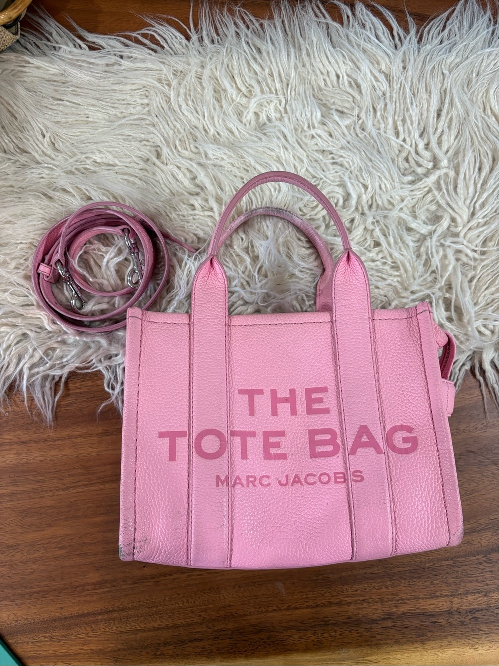 Small Leather Marc Jacobs 'The Tote Bag' in Petal Pink